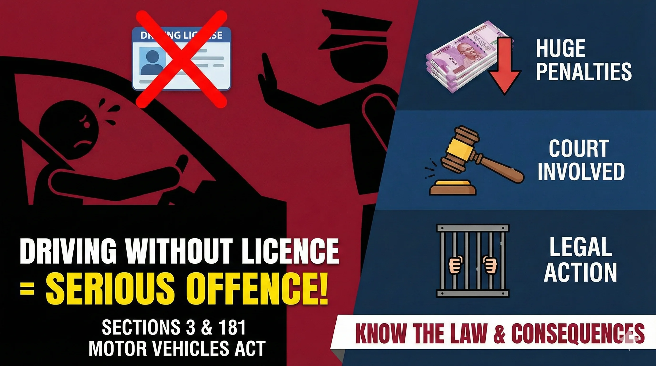 Section 3 & Section 181 - Driving Without Licence